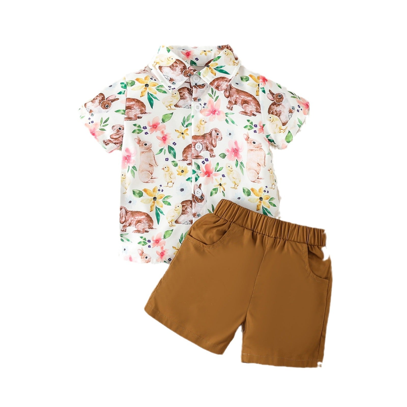 Wholesale Easter Printed Shirt Baby Cotton Set