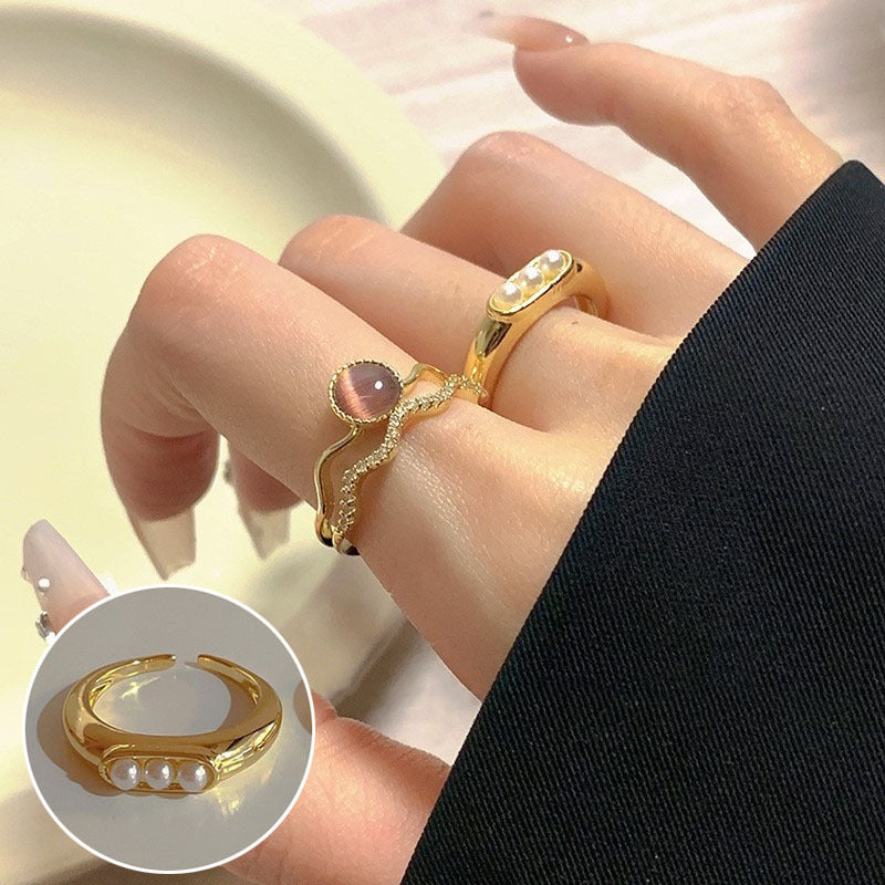 Anillo de cuentas de arco iris plateado al por mayor