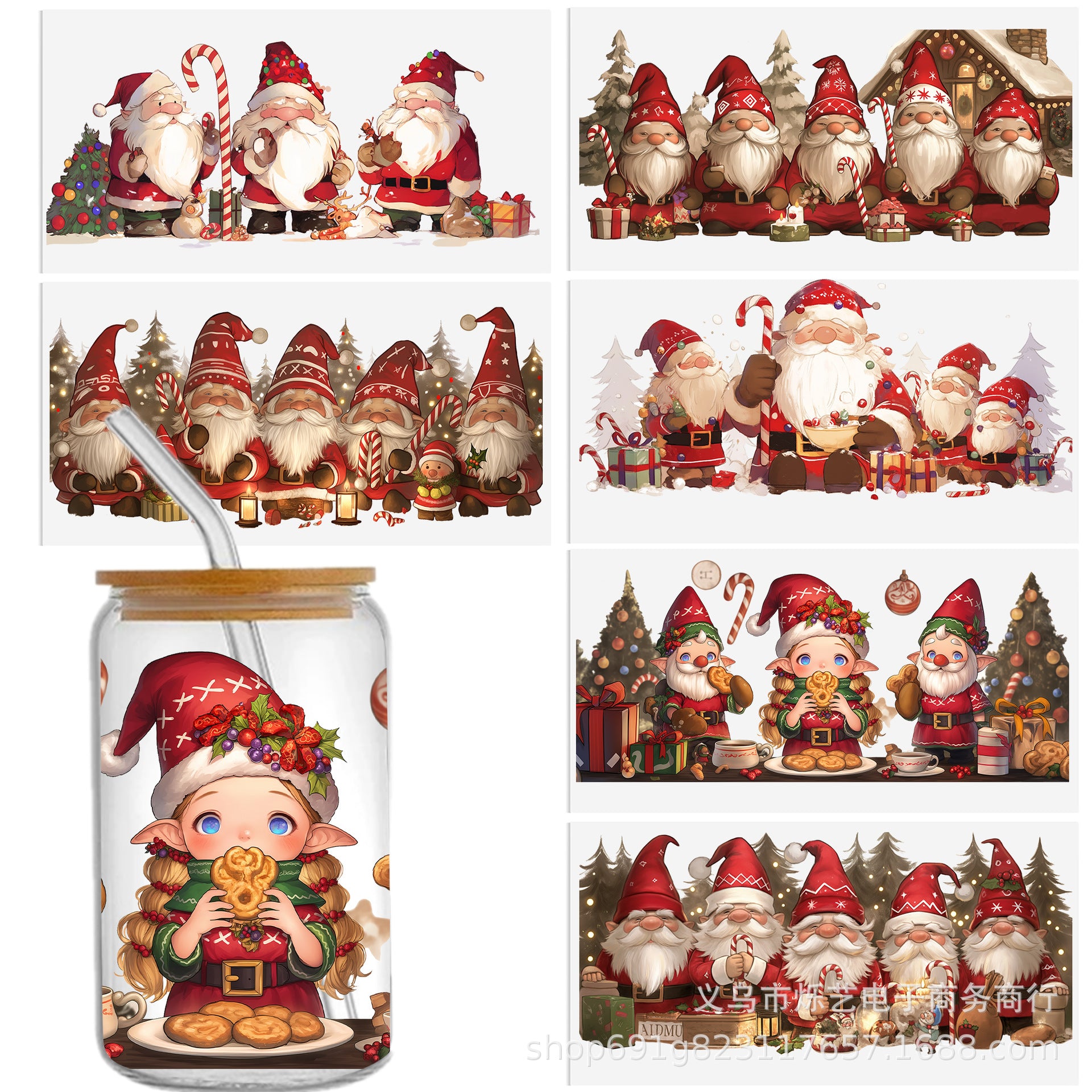 Wholesale 2pcs Christmas Collection 16oz Cup UV DTF Wraps