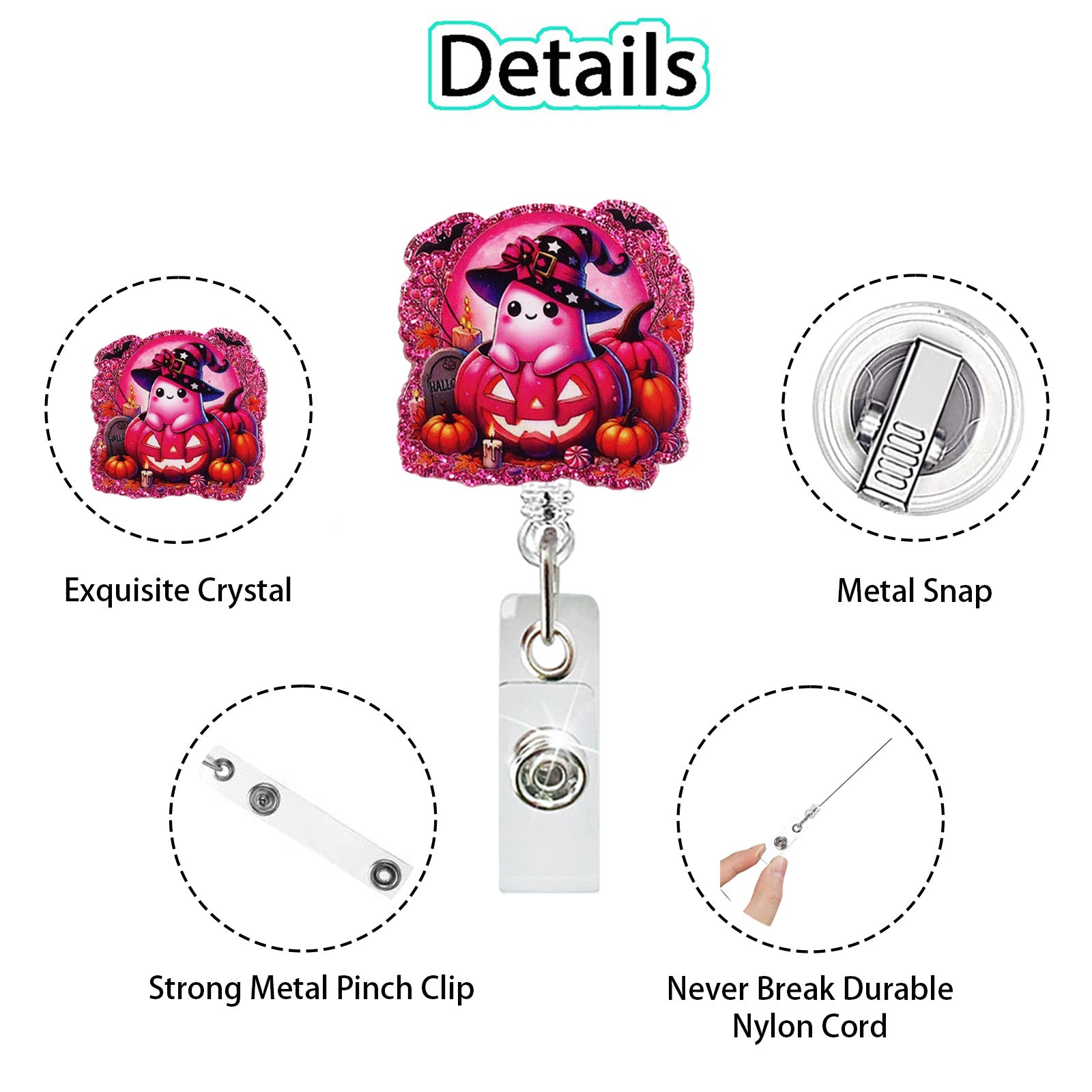 Wholesale pumpkin ghost easy pull buckle retractable rotation easy pull