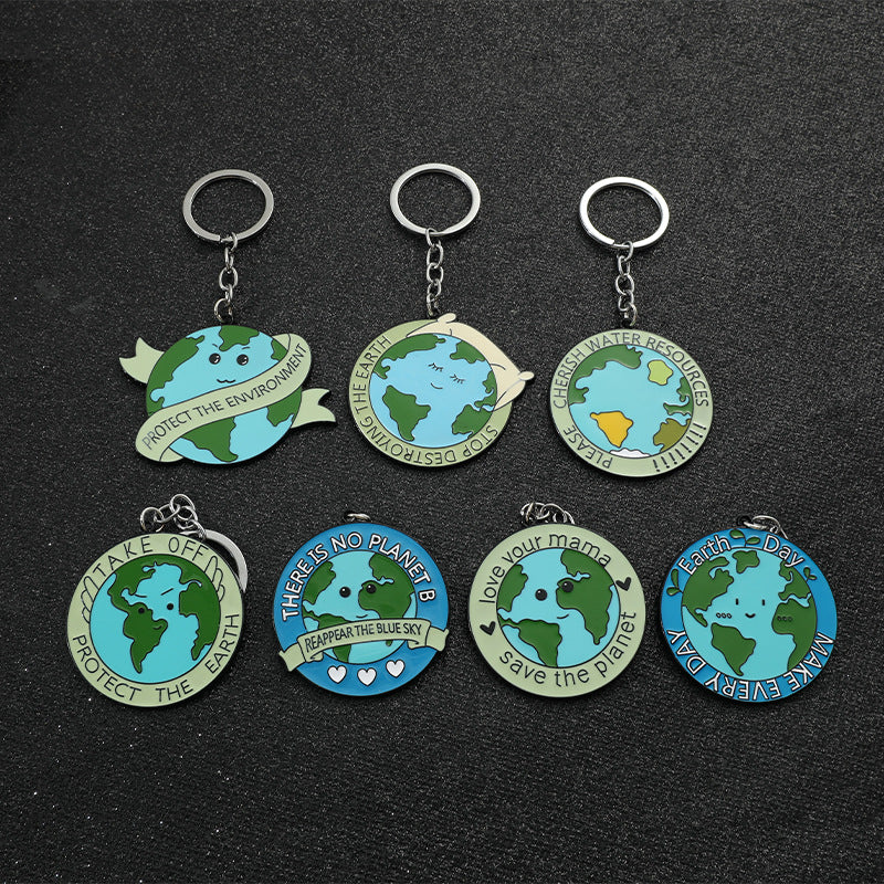 Wholesale Cartoon Earth Shape Zinc Alloy Children's Keychain
