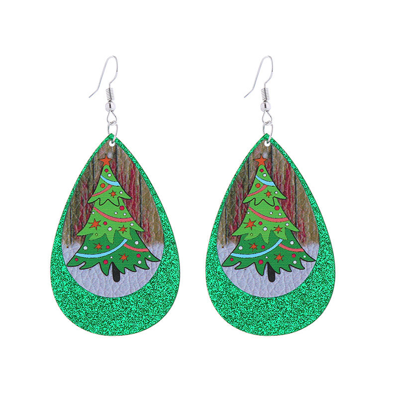 Wholesale Snowflake Elk Christmas Tree Acrylic Christmas Earrings