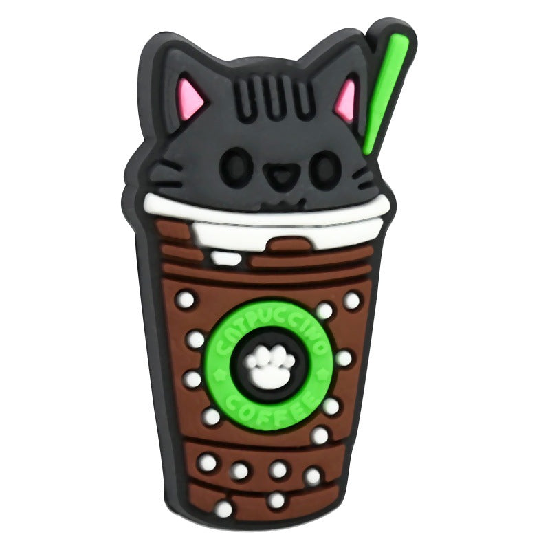 Wholesale Random 100pcs/pack    Milk Tea Cartoon Charcoal Beads  Focal Beads