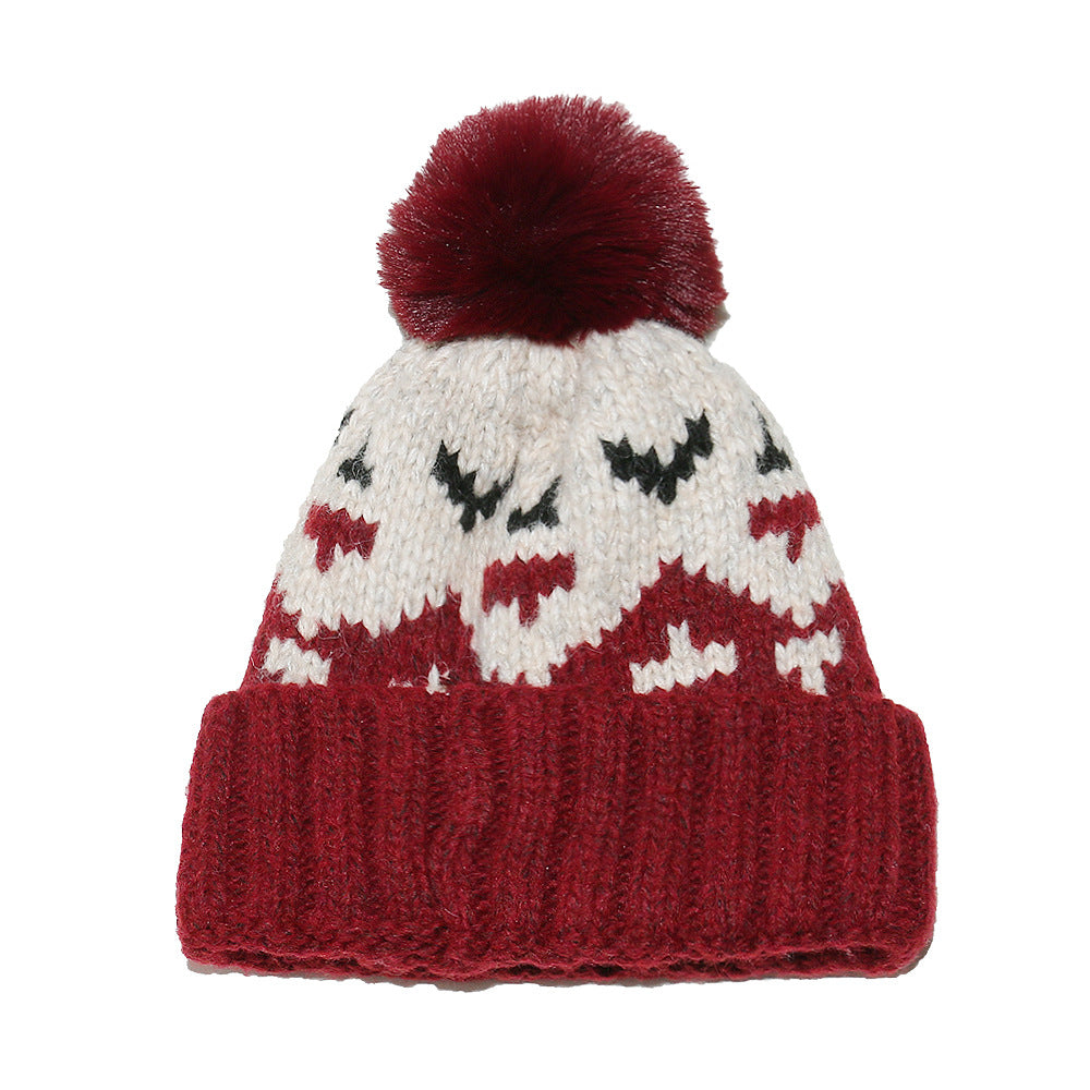 Wholesale Fall/Winter New Mohair Cold Hat Retro Geometric Diamond Knit Hat
