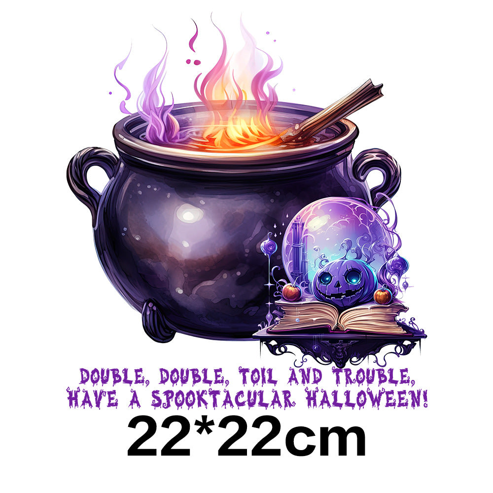Wholesale 10pcs Pumpkin Witch Halloween UV DTF Ready to Press Transfers Wraps