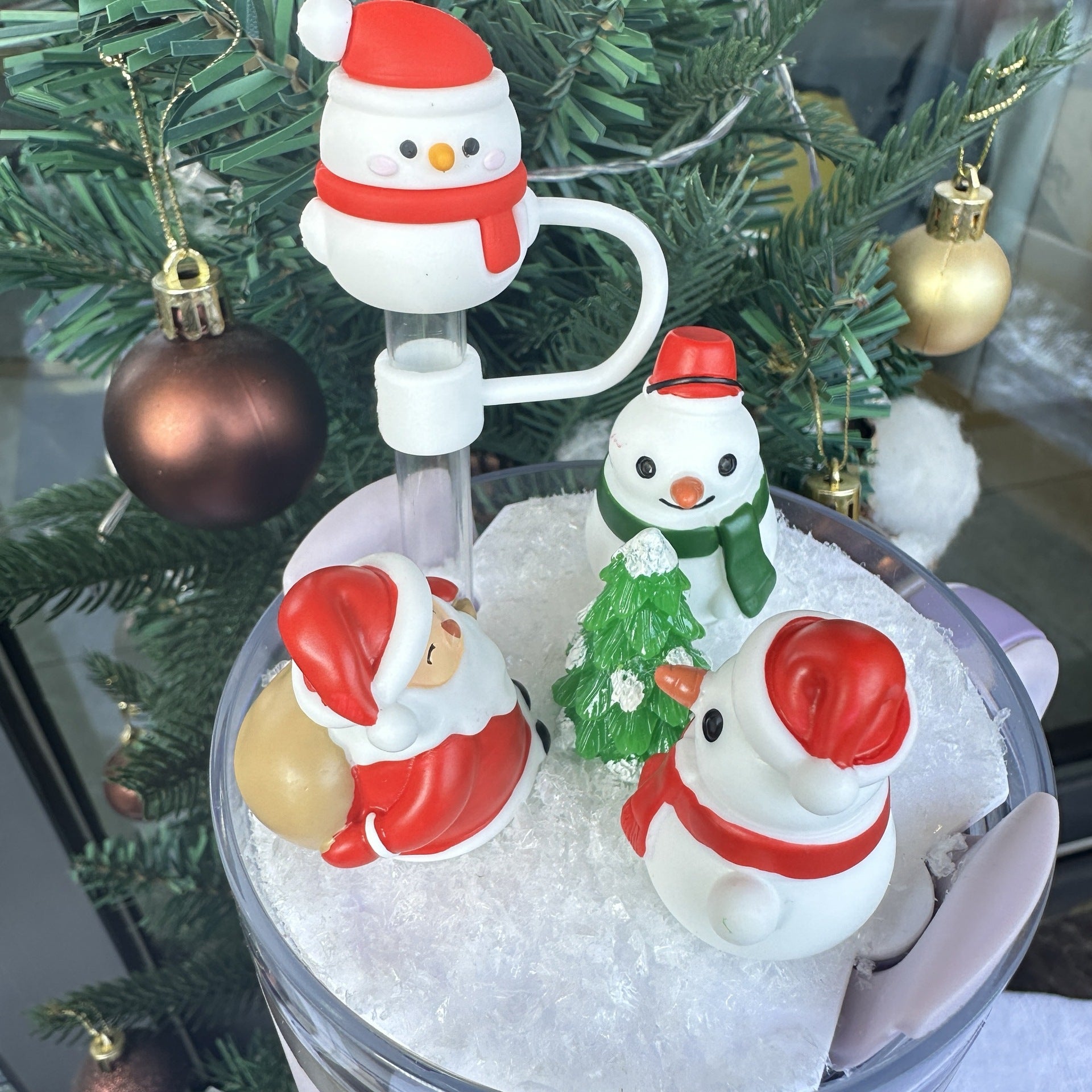 Wholesale Christmas Snowman Full Coverage Large Board Ice King Cup Accessories