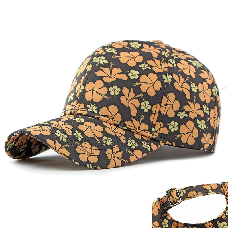Wholesale Spring and Autumn Ethnic Style Print Washed Denim Outdoor Sunscreen Shade Cap