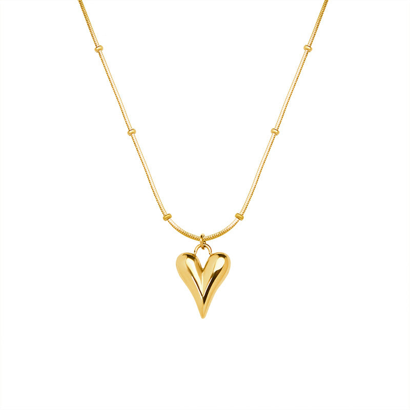 Wholesale 18K gold plated simple heart necklace