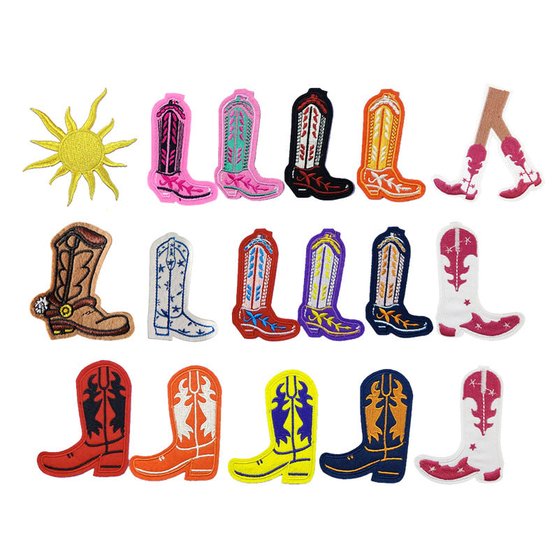 Wholesale Cartoon Shoes Sun Embroidery Children's Clothing Patch FS