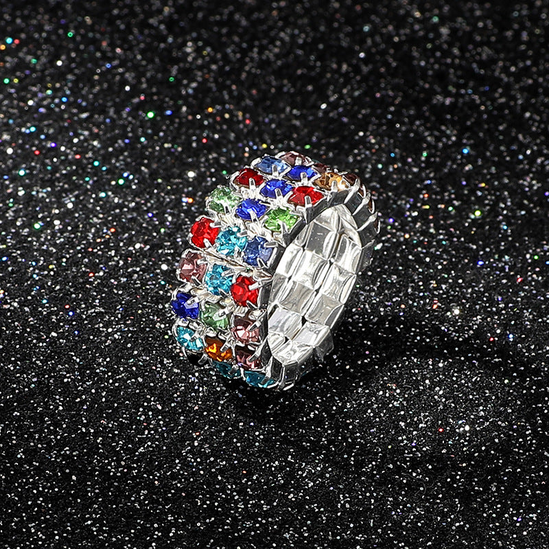 Wholesale multi row diamond rings Rhinestone Rings