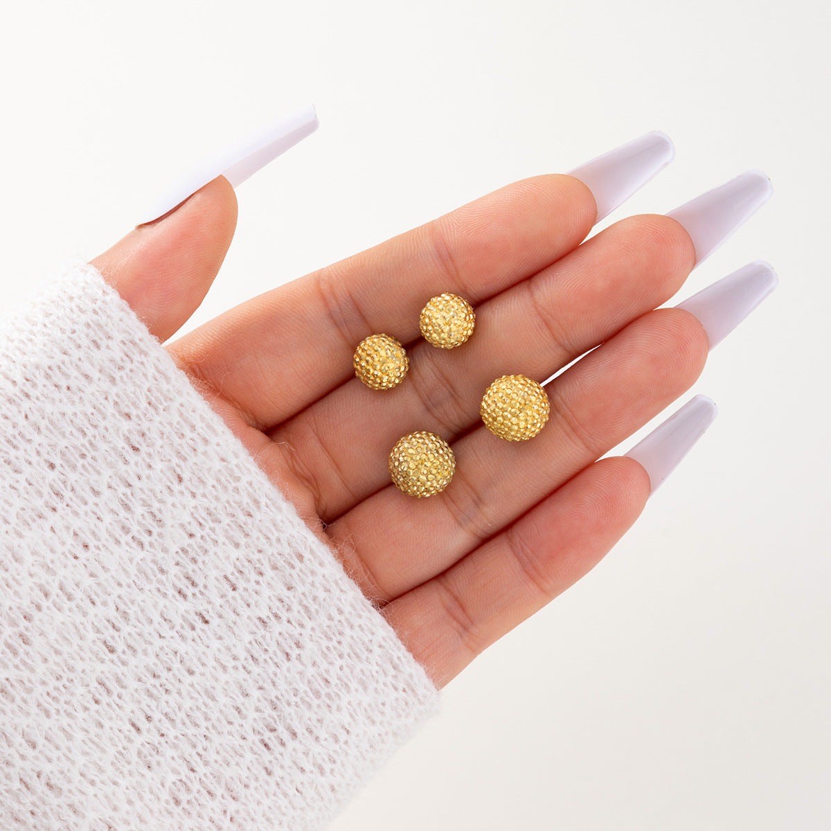 Wholesale Dopamine colorful shiny round bead earrings