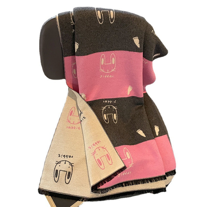Wholesale Autumn and Winter Cute Cartoon Cat Imitation Cashmere Scarf