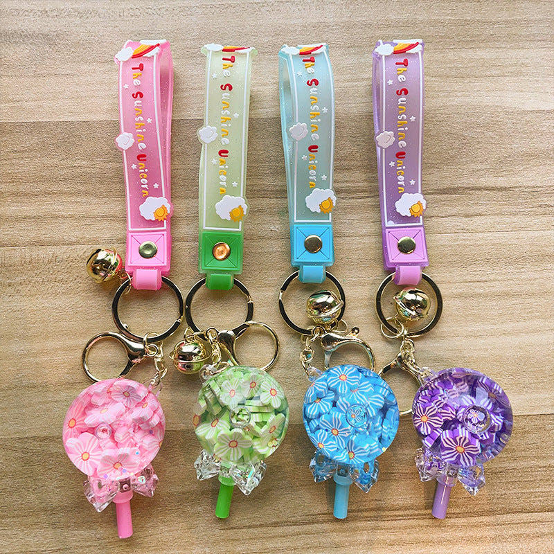 Wholesale Oil Floating Lollipop Acrylic Keychain