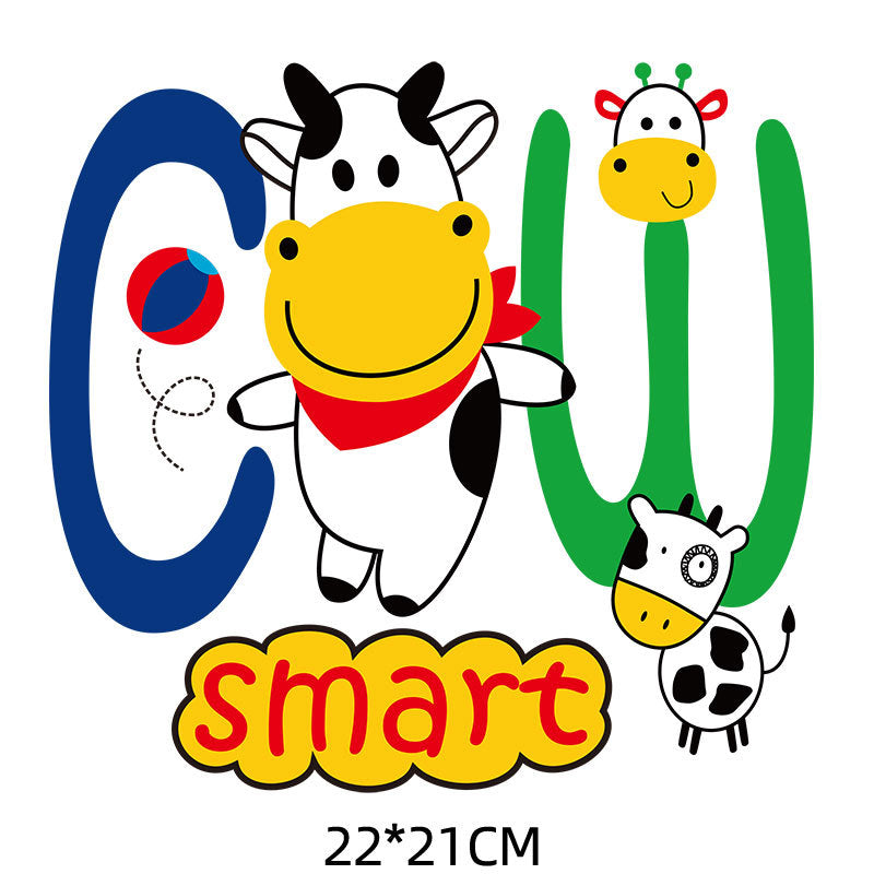 Wholesale  cartoon cow hot stamping stickers UV DTF Ready to Press Transfers Wraps