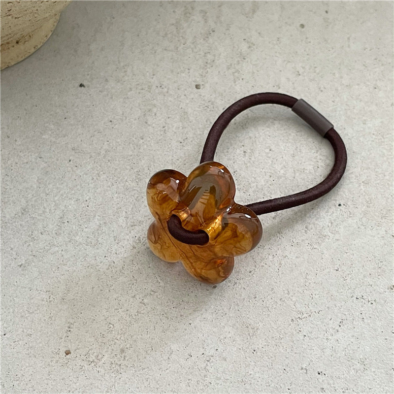 Wholesale Flower Fashion Beads Acrylic Hair Scrunchies