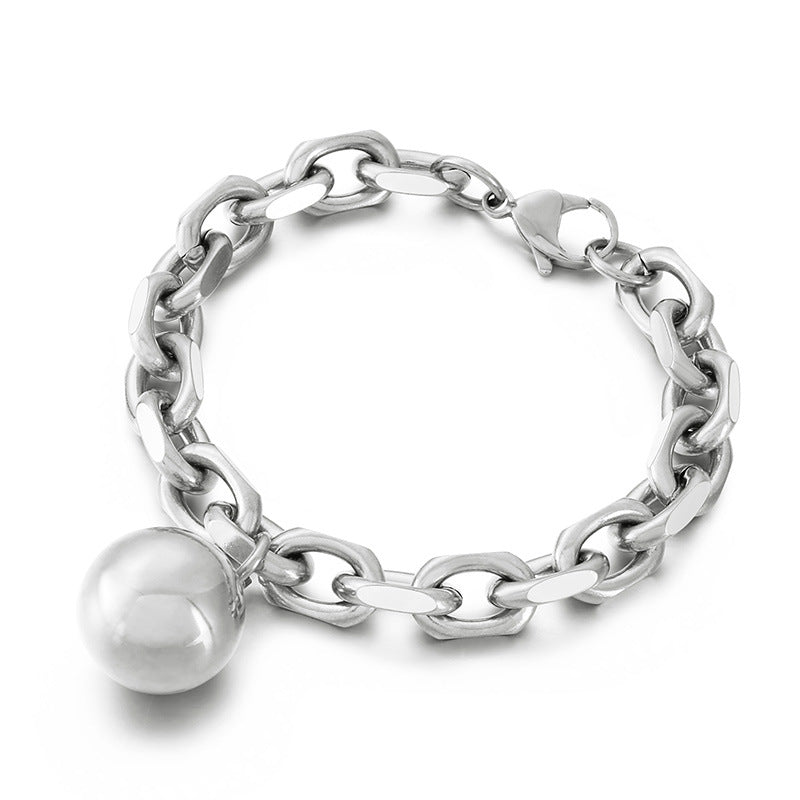 Wholesale Fashion Retro Light Luxury Hollow Steel Ball Stainless Steel Wish-granting Bracelet