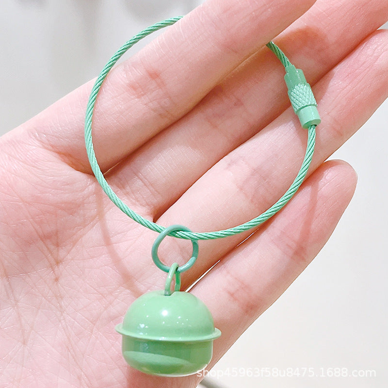 Wholesale DIY Color Bell Keychain Candy Color Paint Traveller Student School Bag Pendant Small Gift Doll Hanging Ornaments