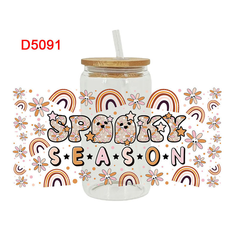 Wholesale Skeleton Ghost Halloween Series  16oz Cup UV DTF Wraps