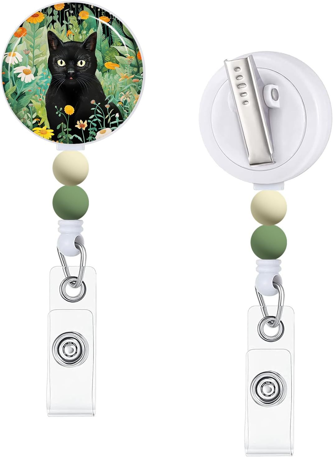 Wholesale Rainbow Devil Eye Autism Badge Scroll Retractable Keychain