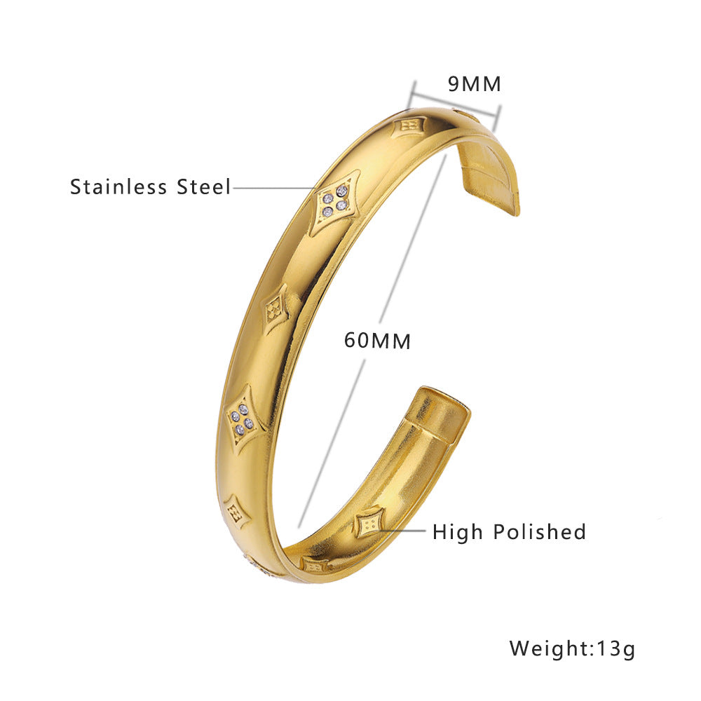 Wholesale 18k Gold Plated Diamond-shaped Adjustable Bracelet