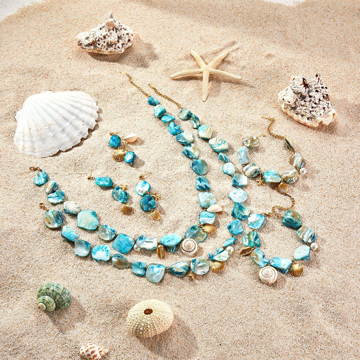 Wholesale Ocean Style Beach Vacation Set Necklace Earrings Bracelet