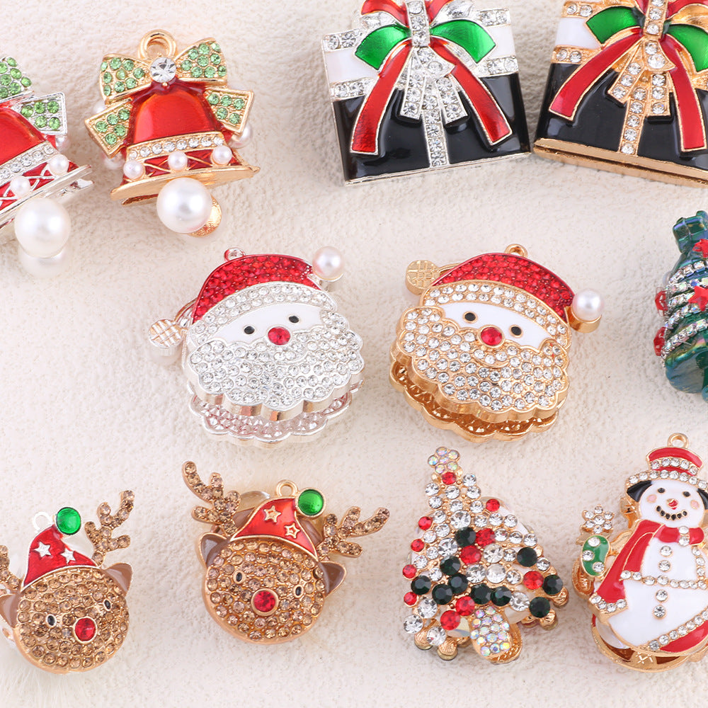 Wholesale Santa Christmas Tree Straight Hole Beads