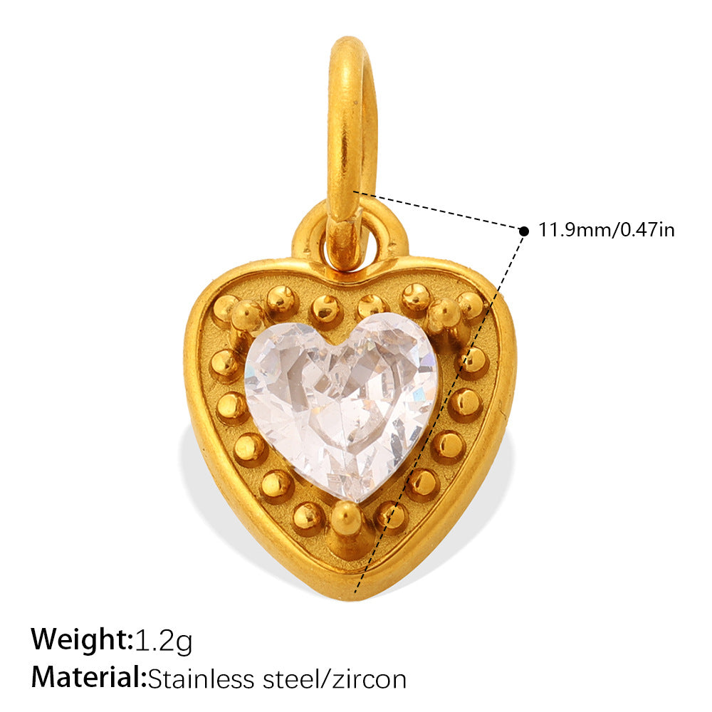 Wholesale Stainless Steel Zircon Sunflower Teardrop Pendant