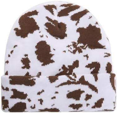 Wholesale Fashion Cow Pattern Jacquard Knitted Beanie