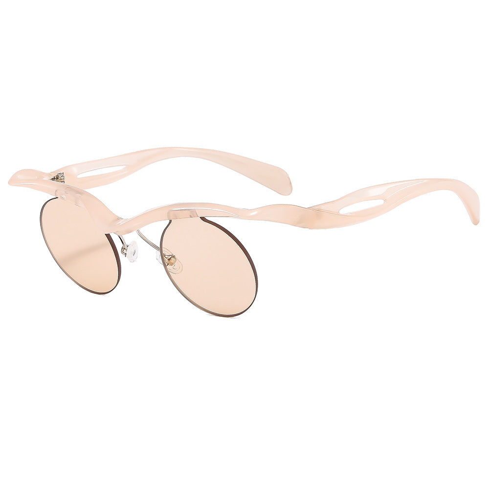 Wholesale Shaped half-frame round frame sunglasses