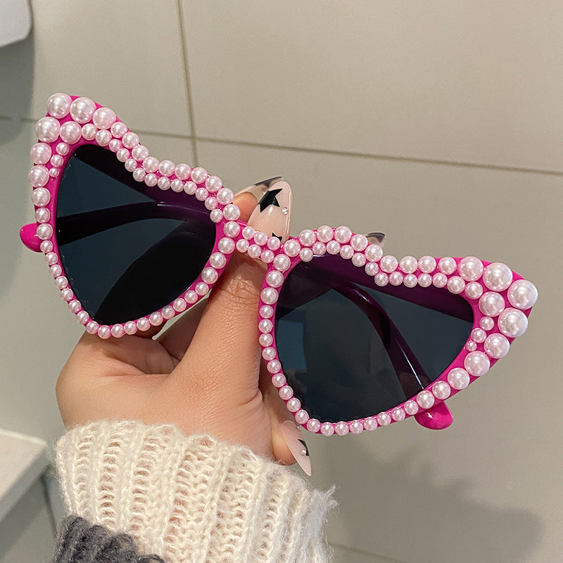Wholesale Heart shaped Party Love Pearl Sunglasses