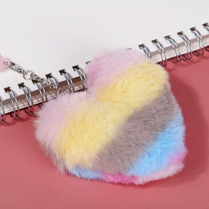 Wholesale student creative plush love pendant pen primary school student black gel pen signature pen