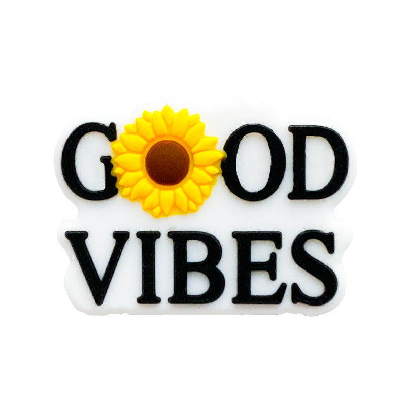 Wholesale 10PCS Good Vibes Silicone Cartoon Beads