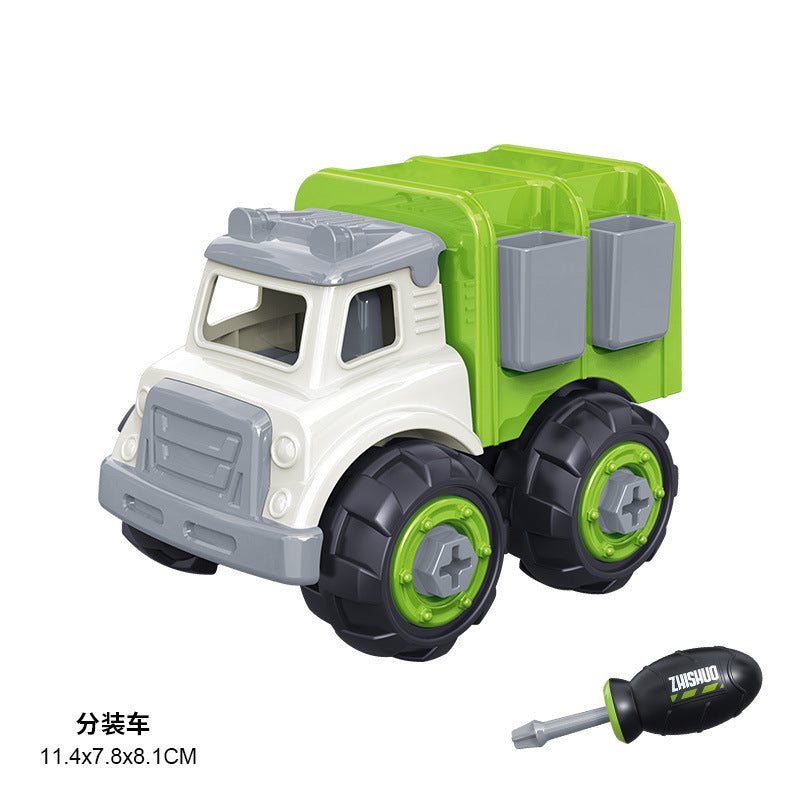 Wholesale Children's Disassembly and Assembly Sanitation Dump Truck Sliding Garbage Truck Set DIY Toys