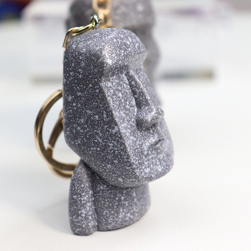 Wholesale Easter Moai Bag Charm Funny Keychain