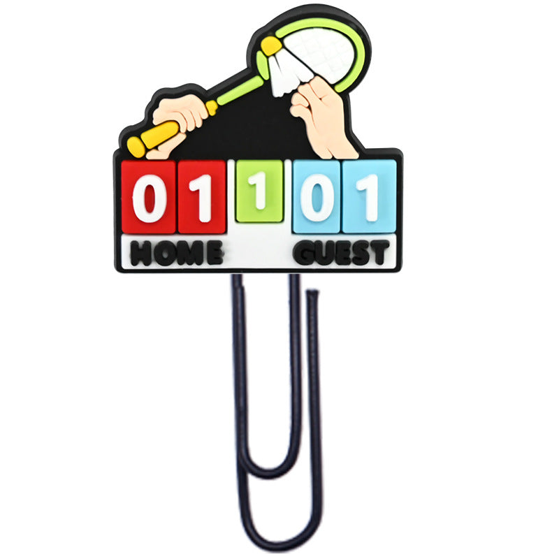 Wholesale Random 50pcs Cartoon Badminton Paper Clip Bookmark