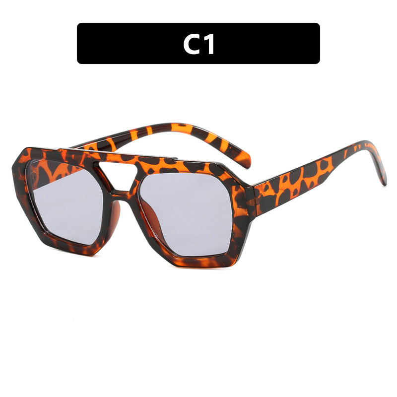 Wholesale of Irregular PC Sunglasses with Double Beams