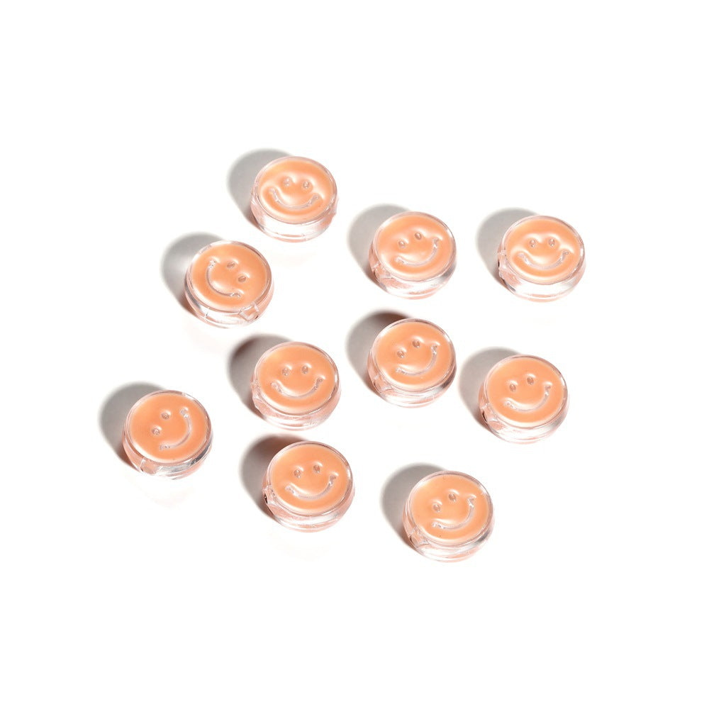 Wholesale 10pcs/pack  Acrylic Drip Oil Round Smile Beads