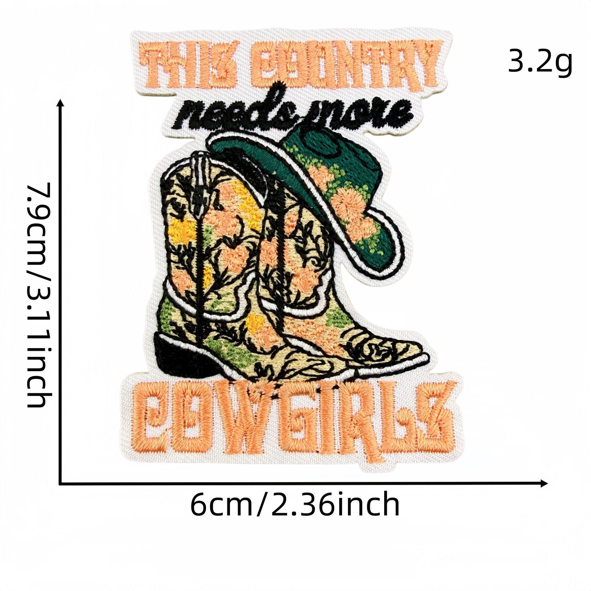 Wholesale Chic Cowgirl Western Embroidered Patch Set 18Pc Leopard Cactus Design Sew On Badge Craft Supply