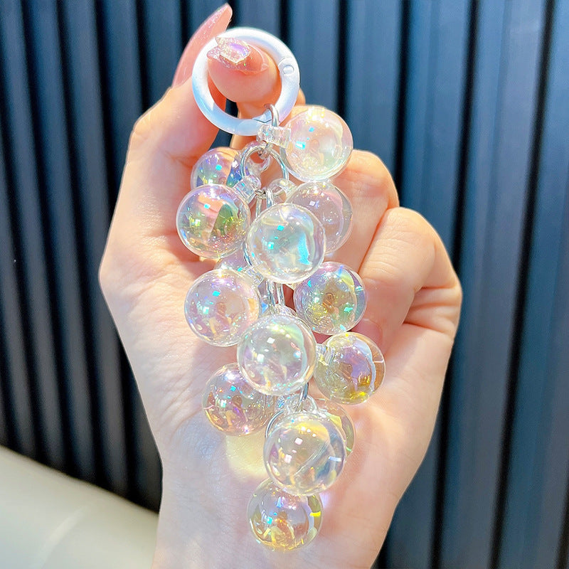 Wholesale Sheer Acrylic Grape Bunch Keychain Pendant