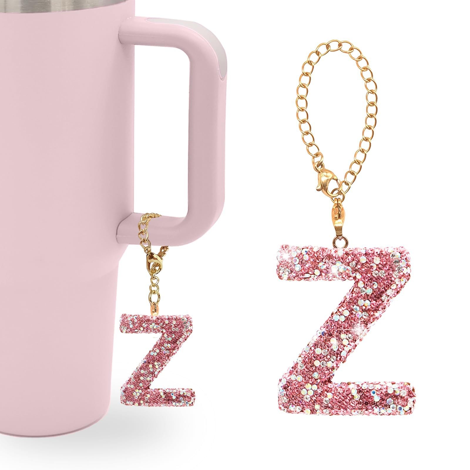 Wholesale Pink Diamond English Letter Water Cup Chain Pendant Cup Accessories