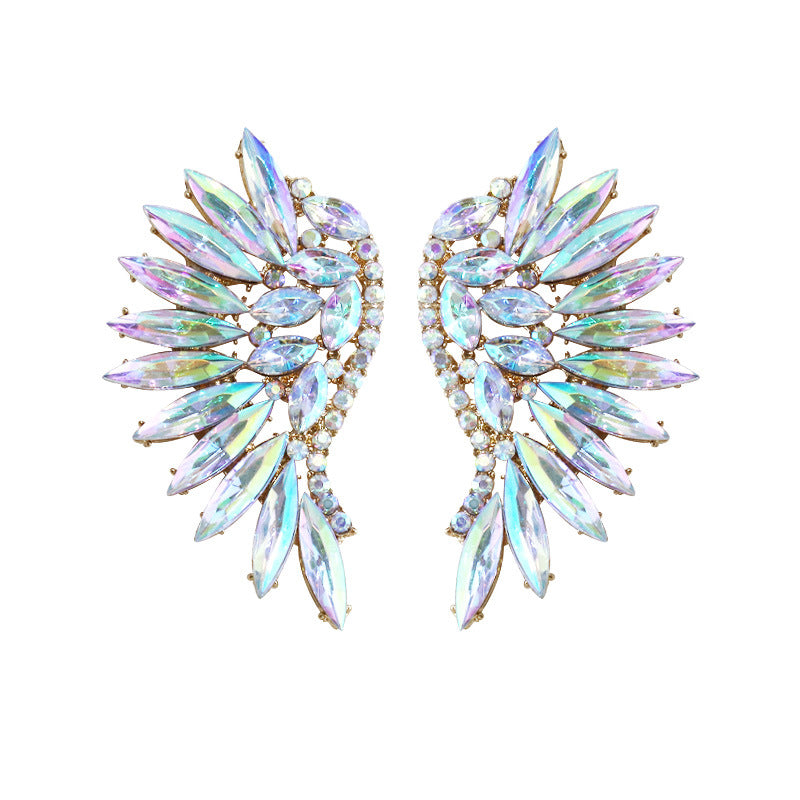 Wholesale Vintage Super Sparkling Diamond Wing Earrings