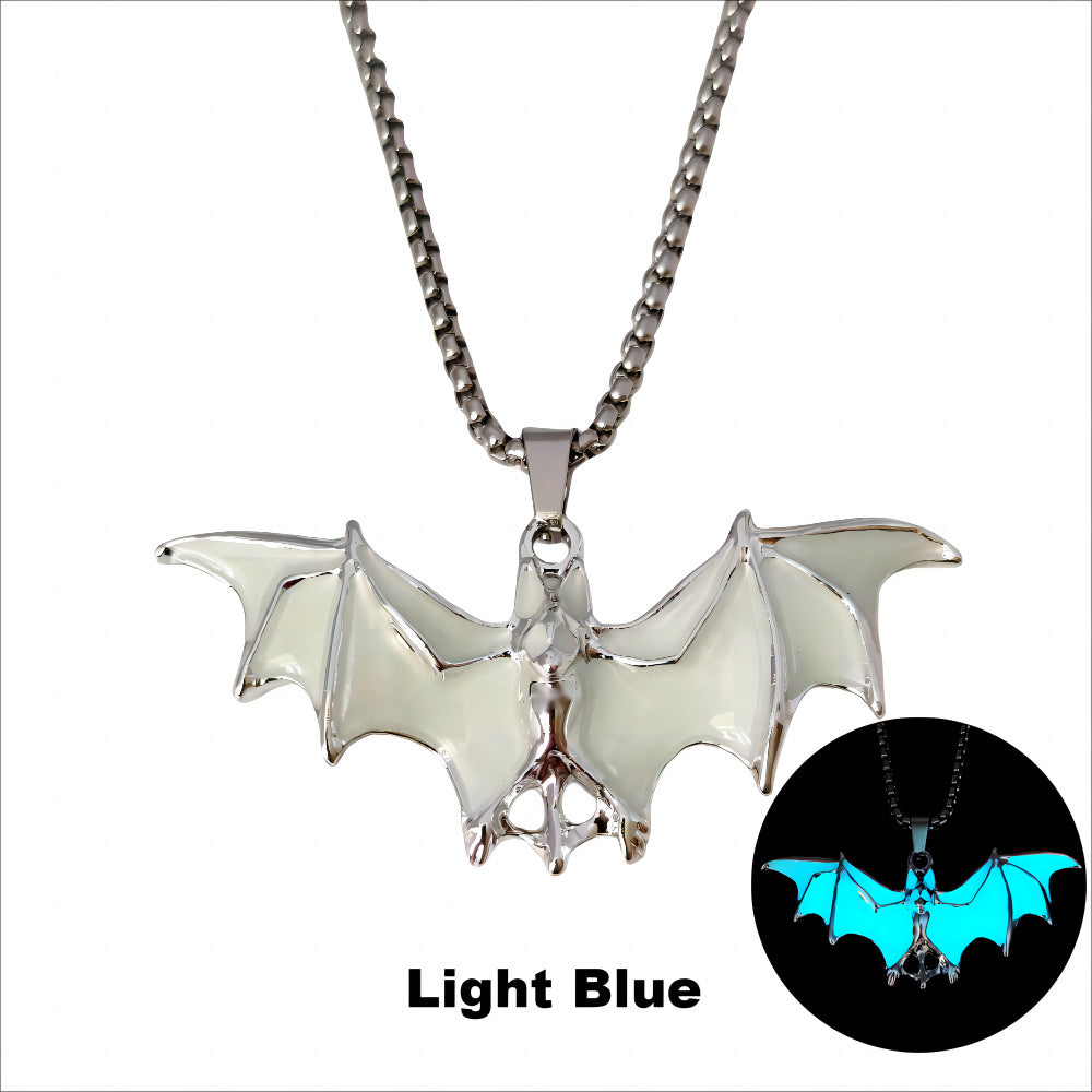 Wholesale Halloween Dark Glowing Vampire Bat Necklace