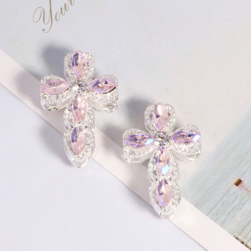 Wholesale 3PCS/Pack Alloy Stereo Cross DIY Straight Hole Beads Cute Decorative Mobile Phone Chain Key Chain Bag Chain Accessories