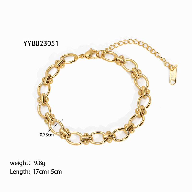 Wholesale Titanium Steel 18K Gold Plated Non-fading Bracelet