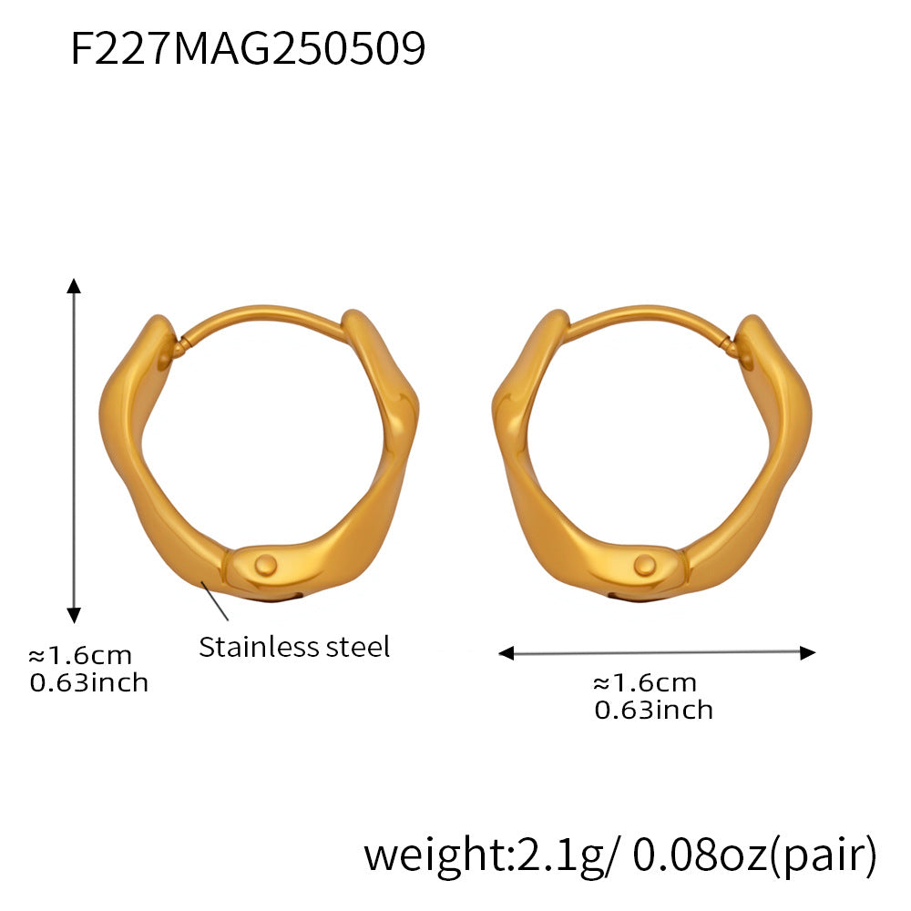 Wholesale Twisted hoop earrings with gold-plated stainless steel