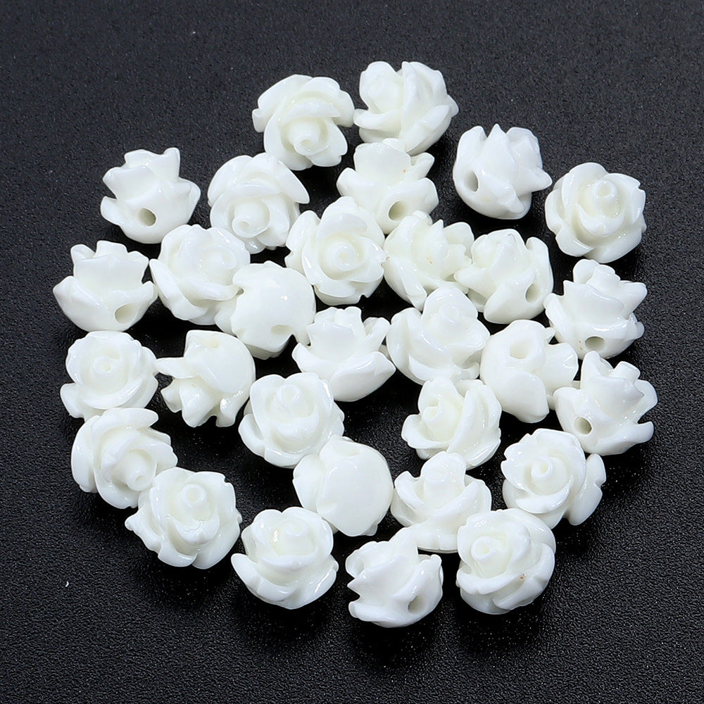 Wholesale 30pcs Colorful Lacquer Carving Powder Pressed Stereo Beads