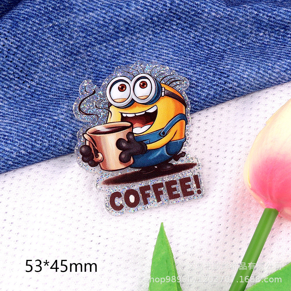 Wholesale 10pcs/ pack Cute Cartoon Character Animal Ornaments Acrylic Pins Cute DIY Accessories
