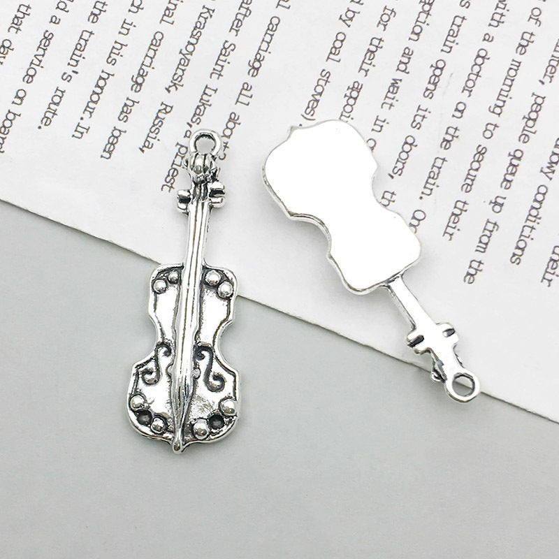 Wholesale 1 New Antique Silver Alloy Simulation Guitar Music Note DIY Pendant