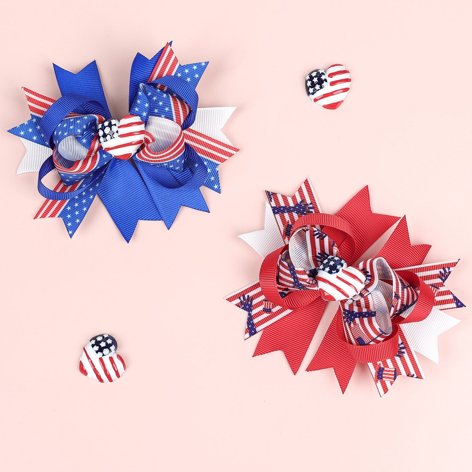 Wholesale American Independence Day Children's Double Layer Swallowtail Bow Hair Clip