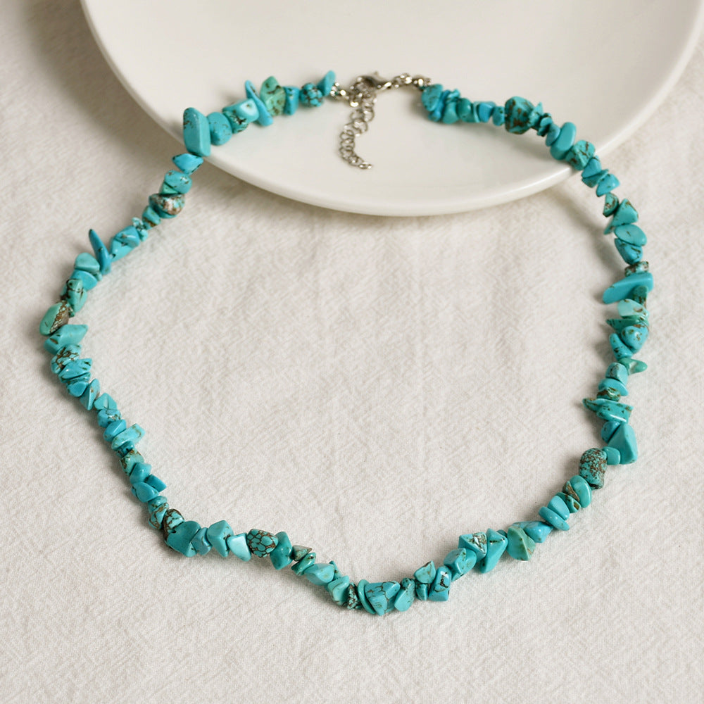 Wholesale Summer beach wind color crystal gravel necklace